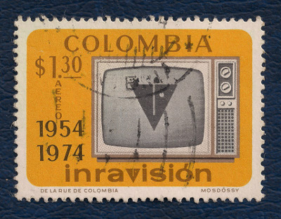 Estampilla conmemorativa de los 20 años de Inravisión, 1974.